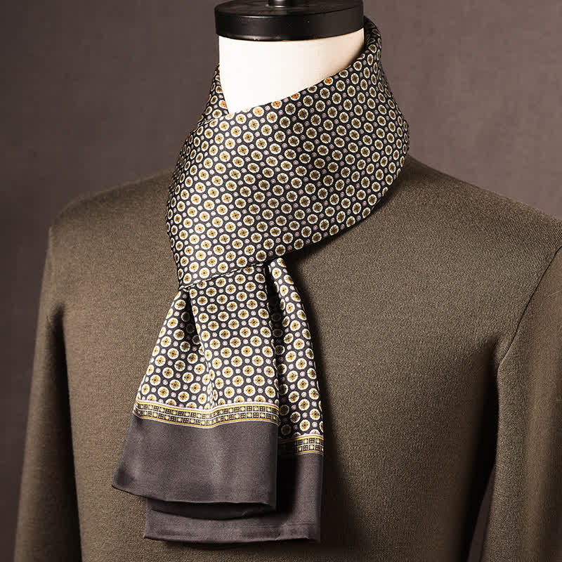 Langer Herrenschal aus reiner Seide im Retro-Ethno-Stil - Stil Nr. 11 - image 10