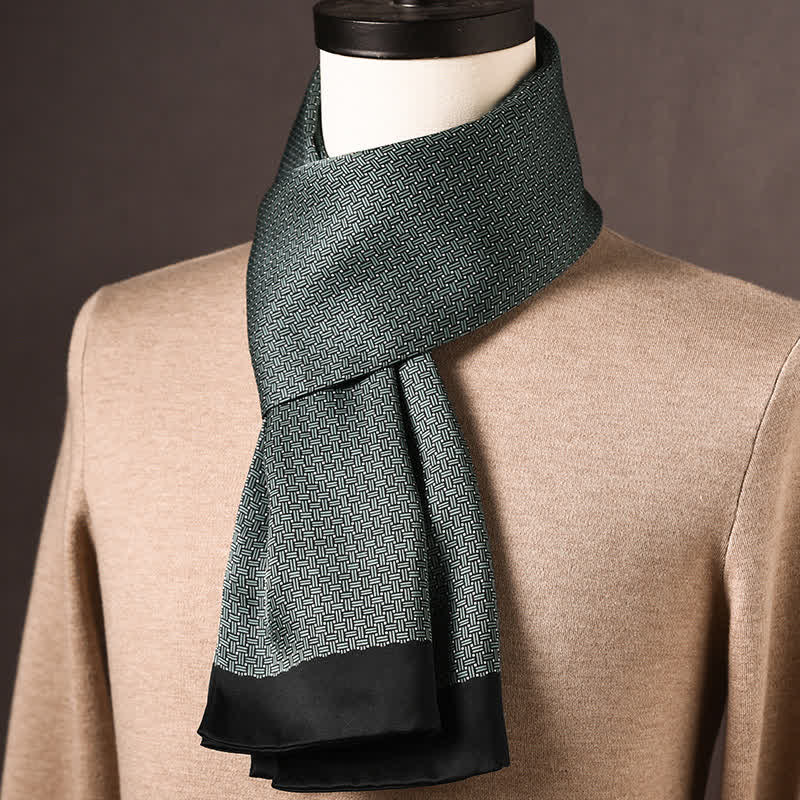 Langer Herrenschal aus reiner Seide im Retro-Ethno-Stil - Stil Nr. 24 - image 23