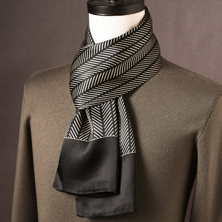 Langer Herrenschal aus reiner Seide im Retro-Ethno-Stil - Stil Nr. 5 - image 4