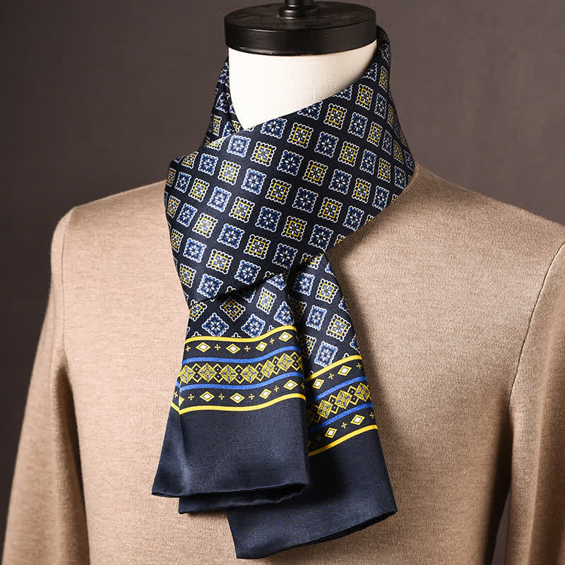 Langer Herrenschal aus reiner Seide im Retro-Ethno-Stil - Stil Nr. 21 - image 20