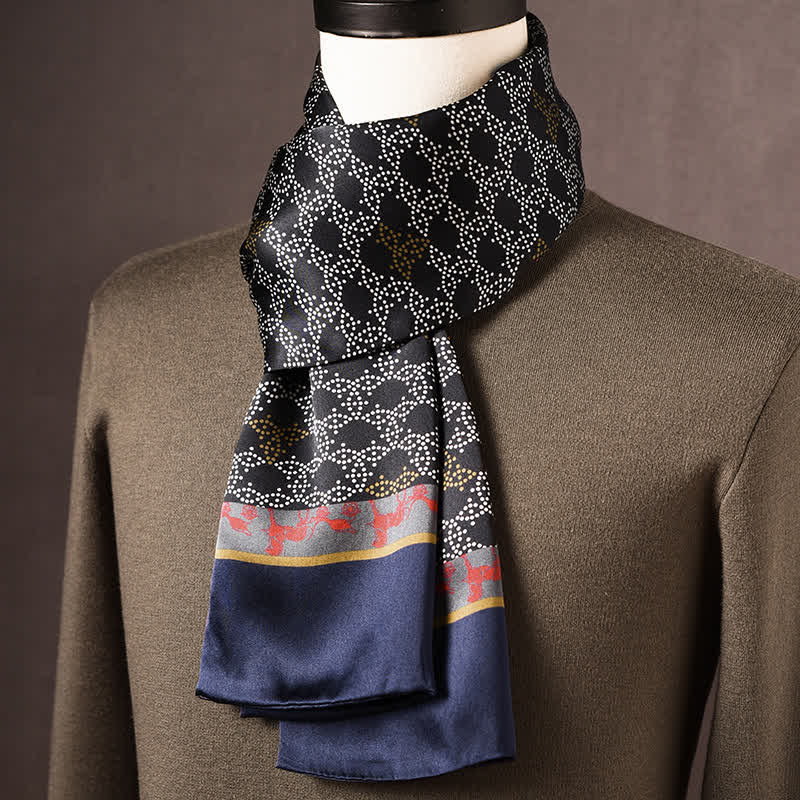 Langer Herrenschal aus reiner Seide im Retro-Ethno-Stil - Stil Nr. 8 - image 7