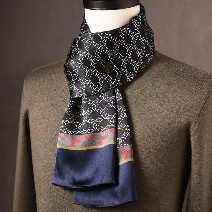 Langer Herrenschal aus reiner Seide im Retro-Ethno-Stil - Stil Nr. 8 - image 7