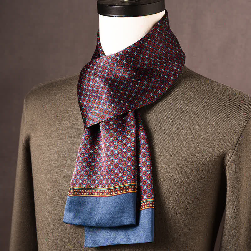 Langer Herrenschal aus reiner Seide im Retro-Ethno-Stil - Stil Nr. 2 - image 1