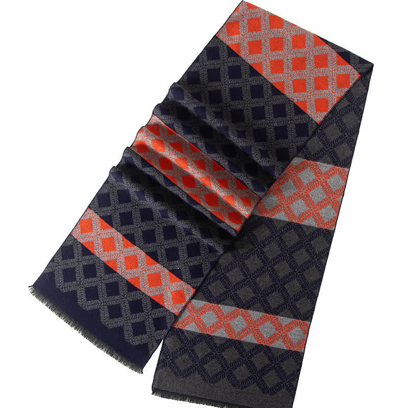Langer, warmer Schal im britischen Stil mit Karomuster für Herren - image 1