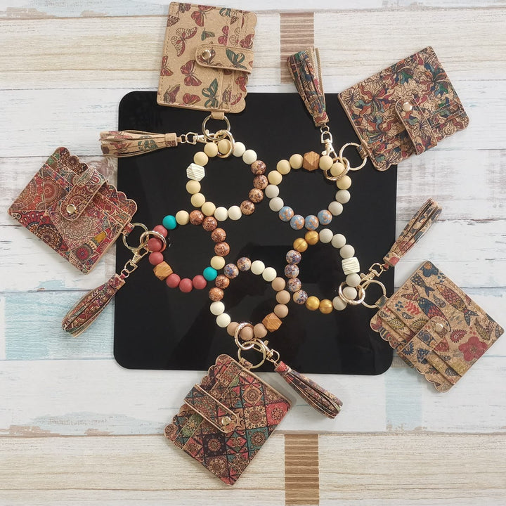 Vintage-Geldbörse mit Armband und farbigem Fisch- und Blumenmuster - image 6
