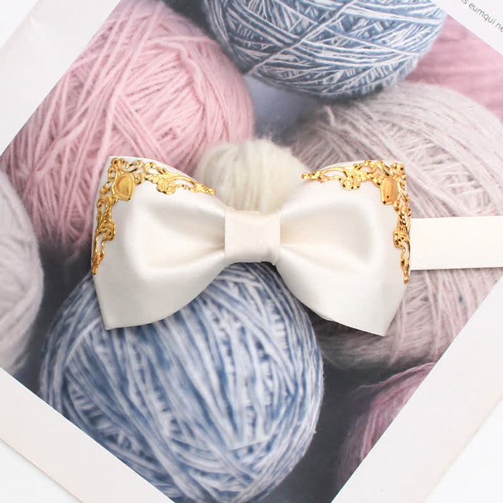 Stilvolle Hochzeitsfliege mit goldenem Akzent - Weiß - image 5