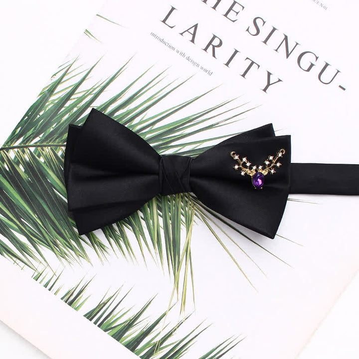 Elegante schwarze doppellagige Fliege mit Metallic-Akzenten - Stil Nr. 12 - image 15