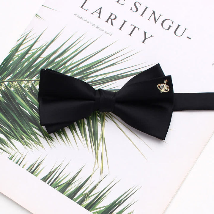 Elegante schwarze doppellagige Fliege mit Metallic-Akzenten - Stil Nr. 4 - image 7