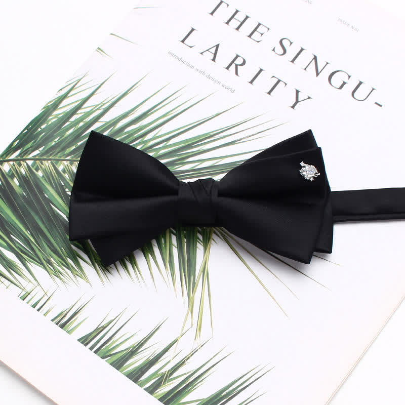 Elegante schwarze doppellagige Fliege mit Metallic-Akzenten - Stil Nr. 8 - image 11