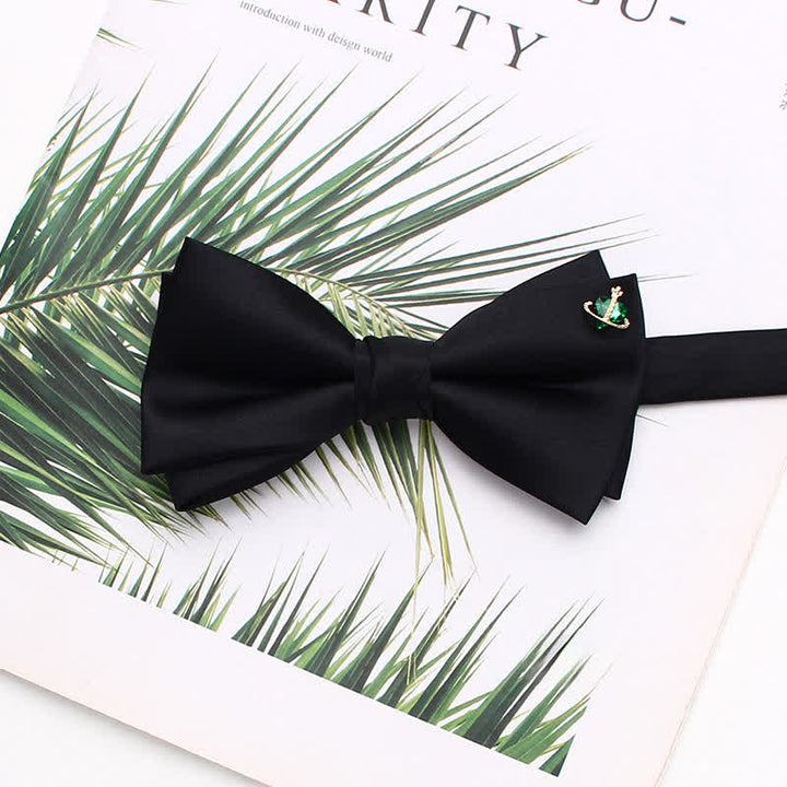 Elegante schwarze doppellagige Fliege mit Metallic-Akzenten - Stil Nr. 5 - image 8