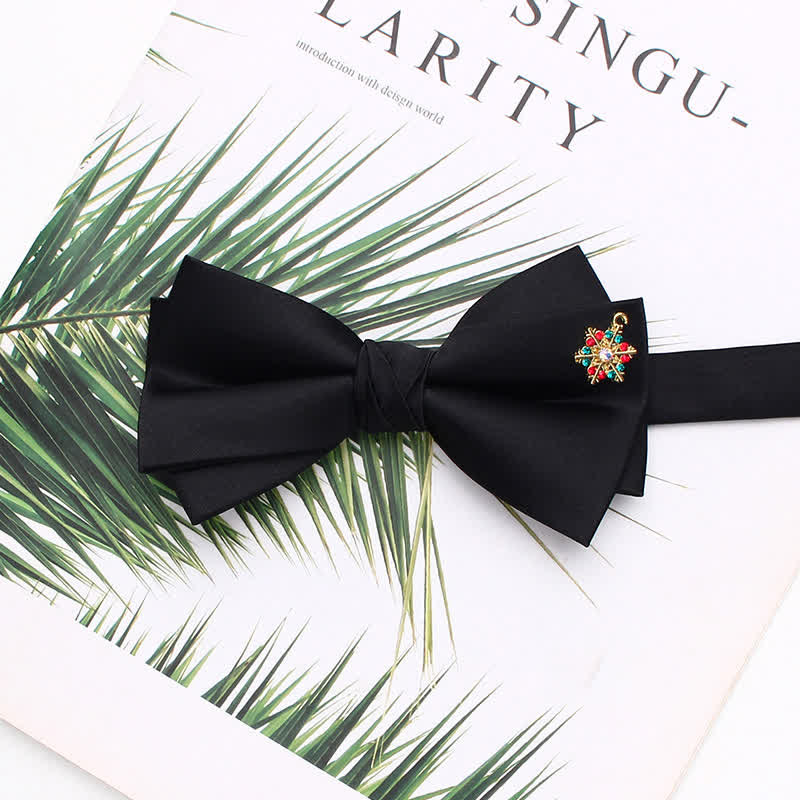 Elegante schwarze doppellagige Fliege mit Metallic-Akzenten - Stil Nr. 9 - image 12