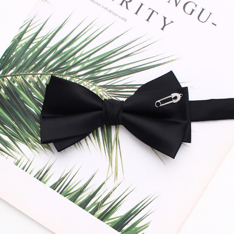 Elegante schwarze doppellagige Fliege mit Metallic-Akzenten - Stil Nr. 14 - image 17