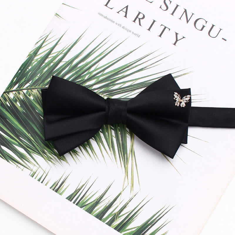 Elegante schwarze doppellagige Fliege mit Metallic-Akzenten - Stil Nr. 3 - image 6