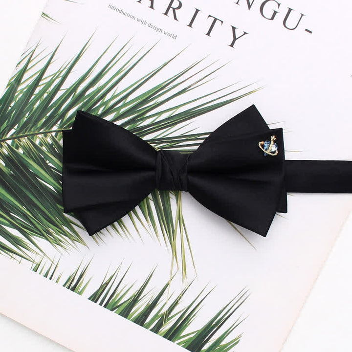 Elegante schwarze doppellagige Fliege mit Metallic-Akzenten - Stil Nr. 1 - image 1