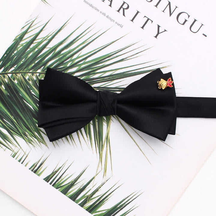 Elegante schwarze doppellagige Fliege mit Metallic-Akzenten - Stil Nr. 11 - image 14