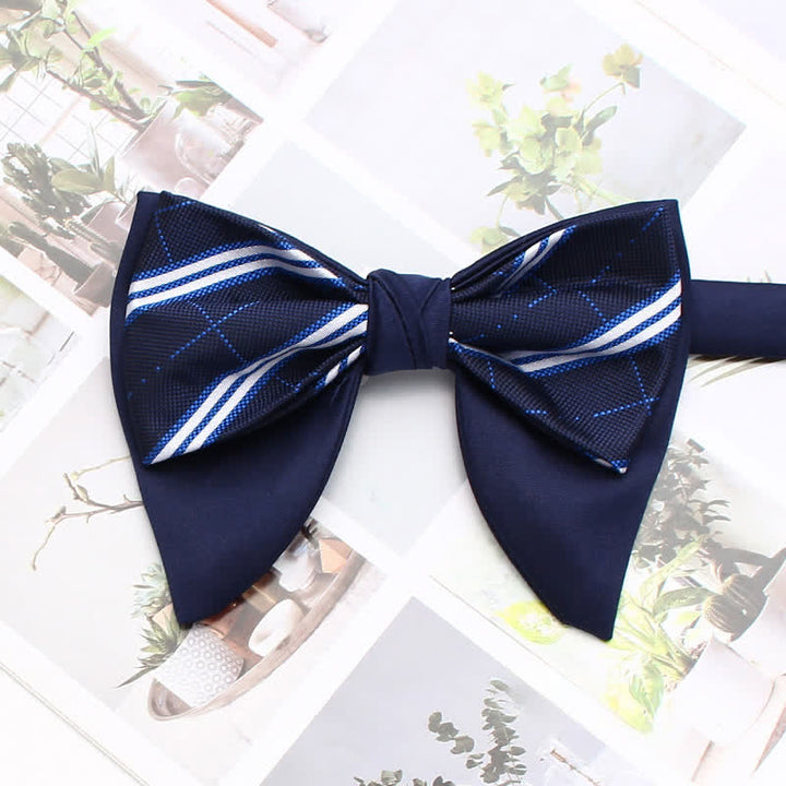 Formelle, karierte, gestreifte, doppellagige, übergroße, spitze Fliege - Stil Nr. 17 - image 22