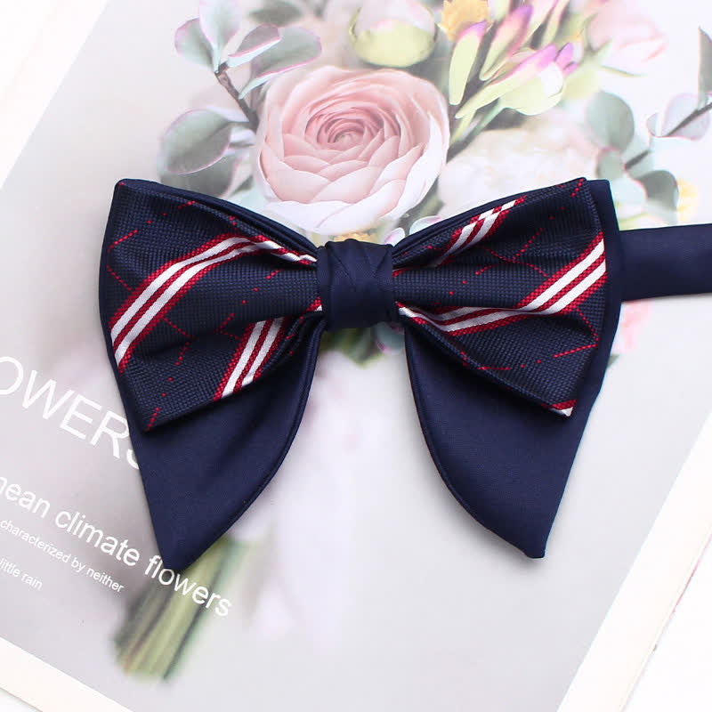 Formelle, karierte, gestreifte, doppellagige, übergroße, spitze Fliege - Stil Nr. 16 - image 21