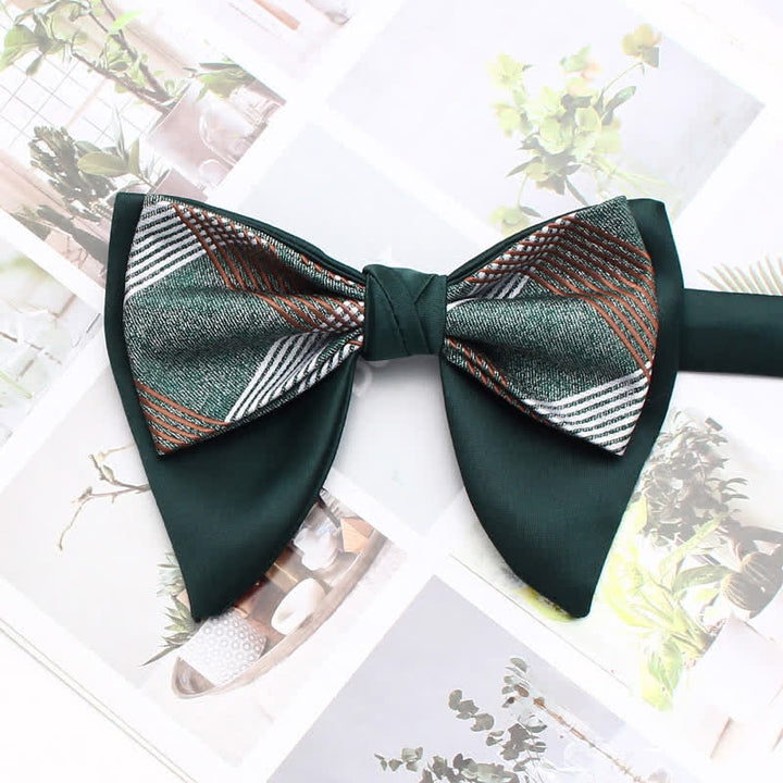 Formelle, karierte, gestreifte, doppellagige, übergroße, spitze Fliege - Stil Nr. 3 - image 8