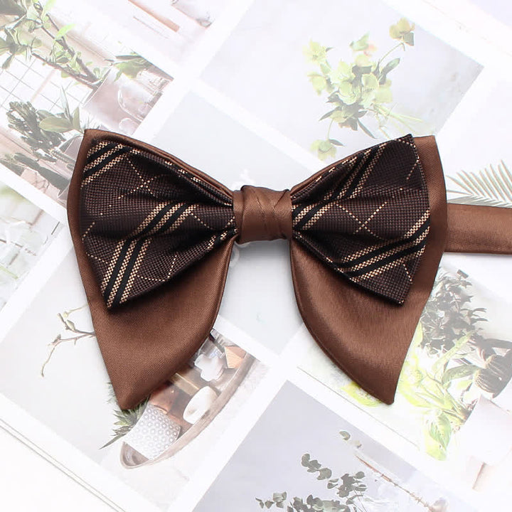 Formelle, karierte, gestreifte, doppellagige, übergroße, spitze Fliege - Stil Nr. 19 - image 24