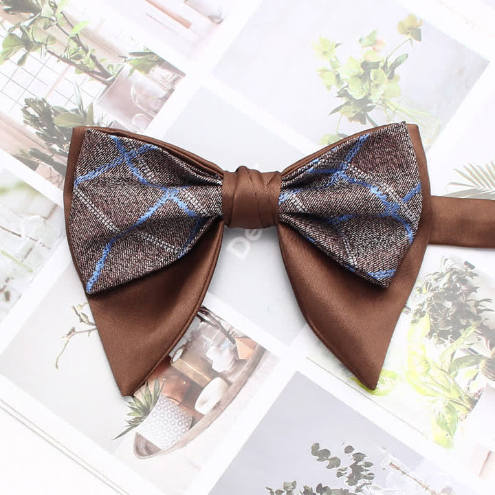 Formelle, karierte, gestreifte, doppellagige, übergroße, spitze Fliege - Stil Nr. 8 - image 13