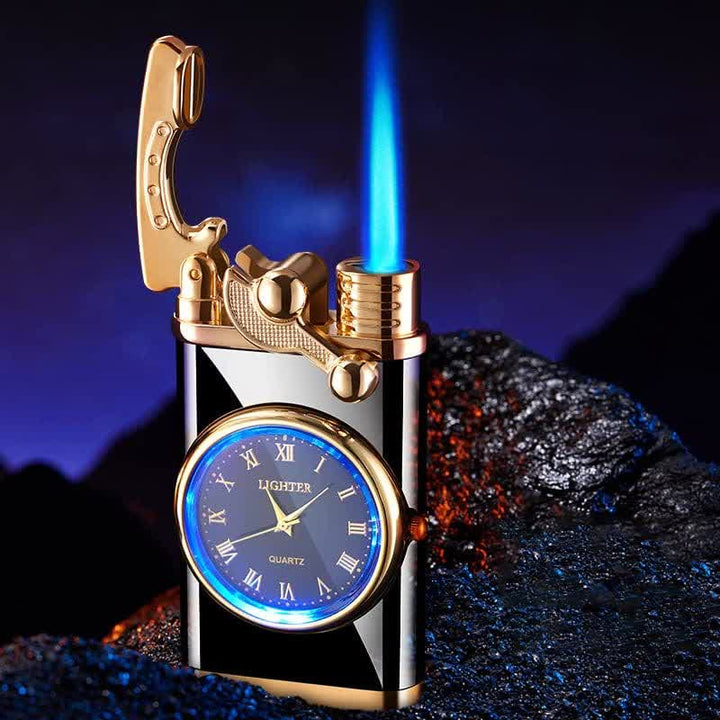 Kreatives aufblasbares Butanfeuerzeug mit Kipphebel und Uhr - image 0