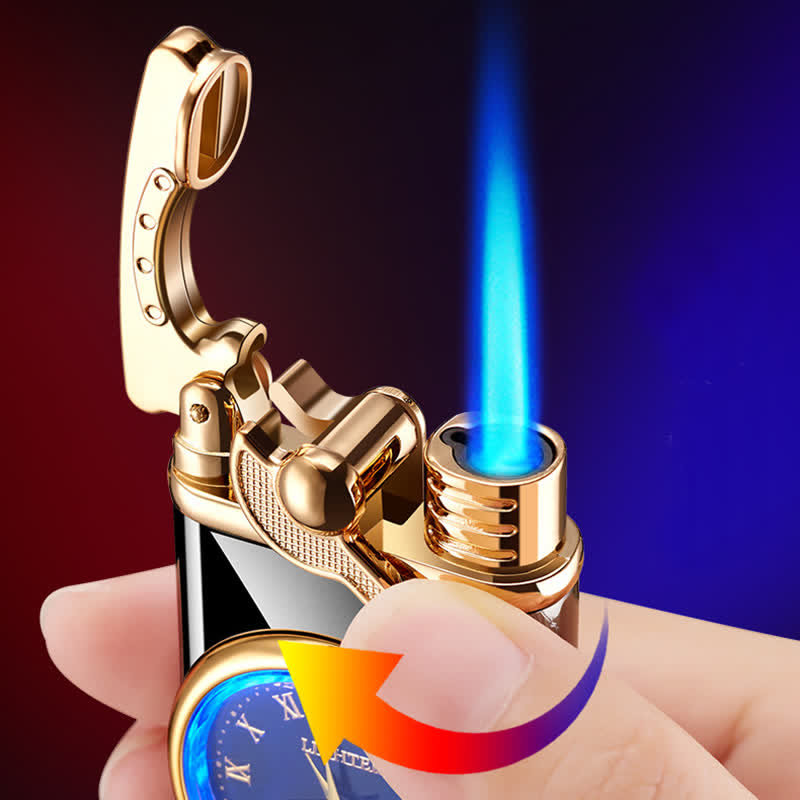 Kreatives aufblasbares Butanfeuerzeug mit Kipphebel und Uhr - image 2