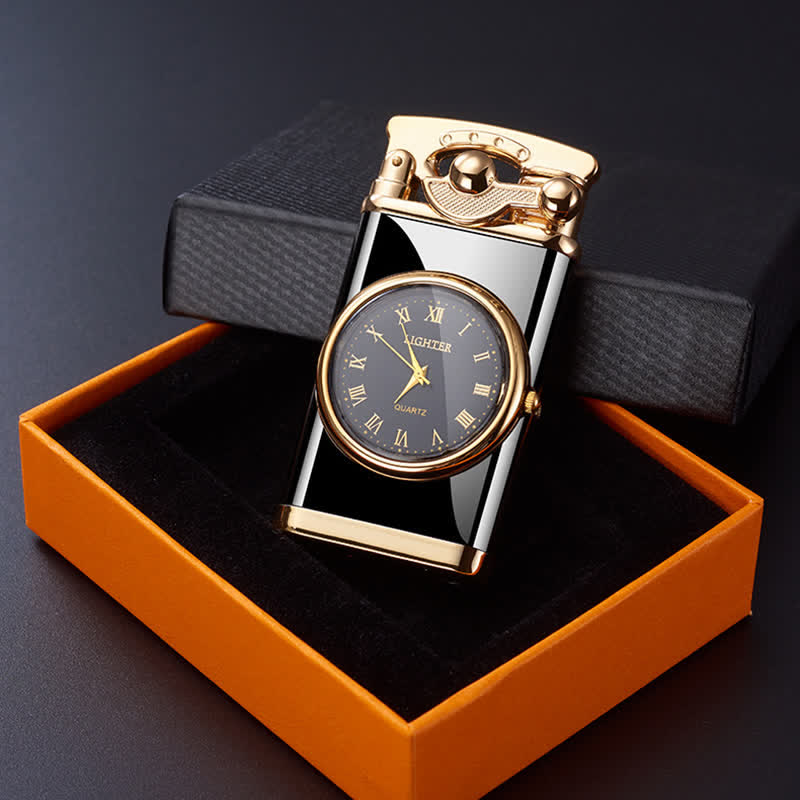 Kreatives aufblasbares Butanfeuerzeug mit Kipphebel und Uhr - image 8