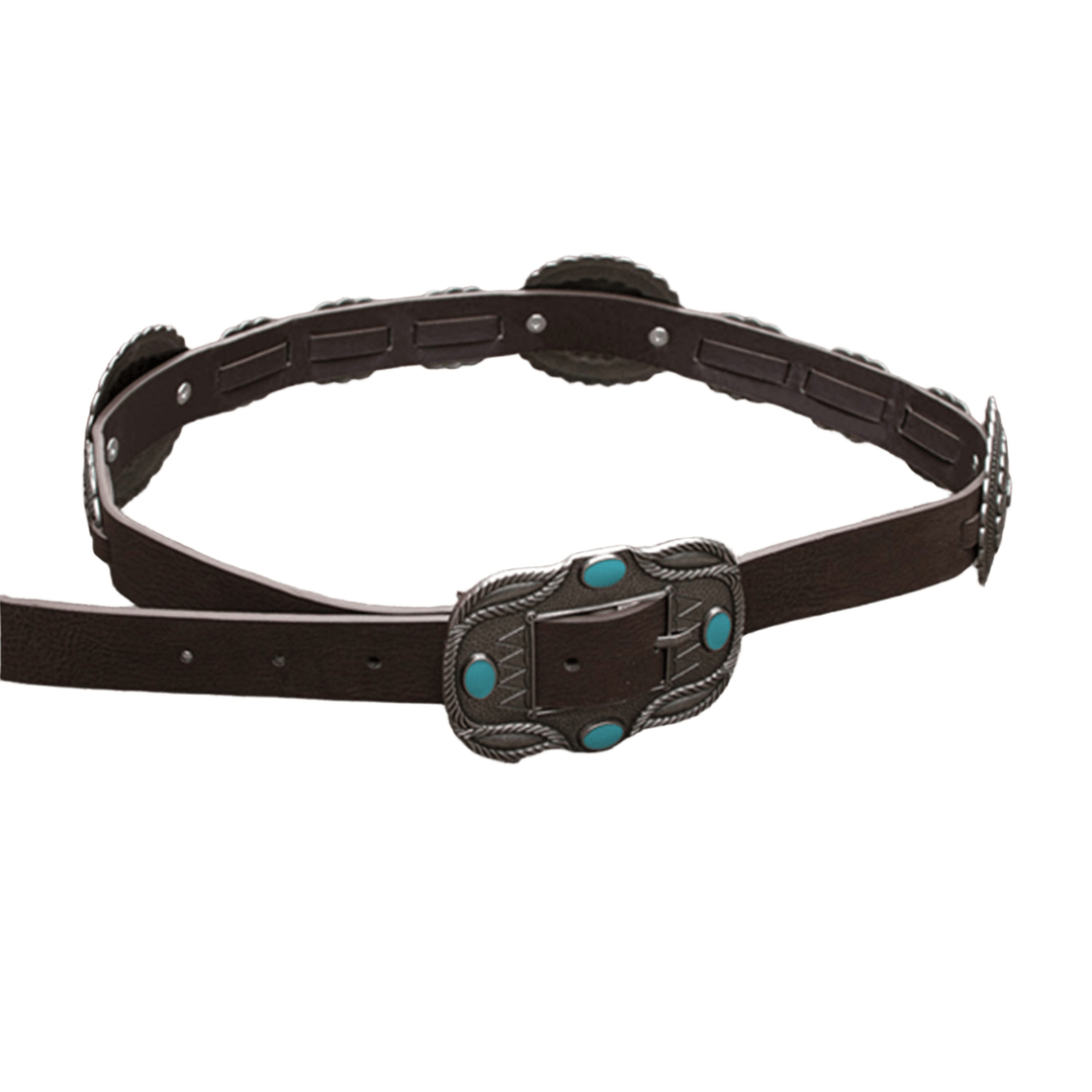 Damengürtel mit silbernem Muster und türkisfarbener Schnalle - image 7