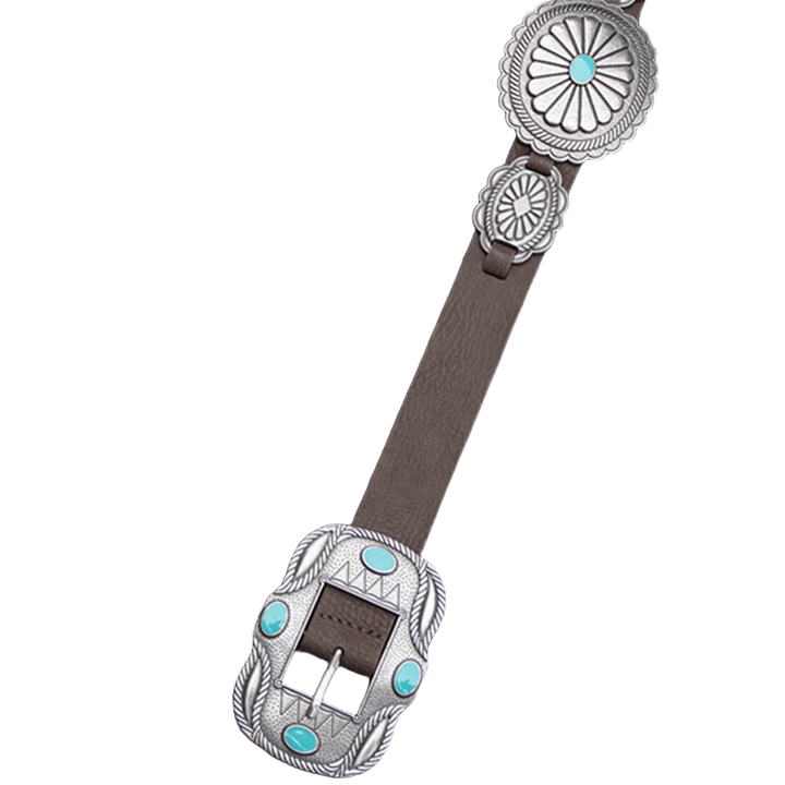 Damengürtel mit silbernem Muster und türkisfarbener Schnalle - image 6