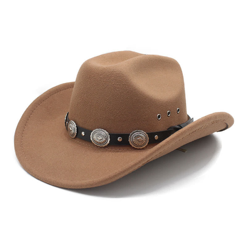 Herren-Cowboyhut mit silbernem Muster, Scheibenrand und Gürtel - Khaki - M (22"-22 7/8") - image 7