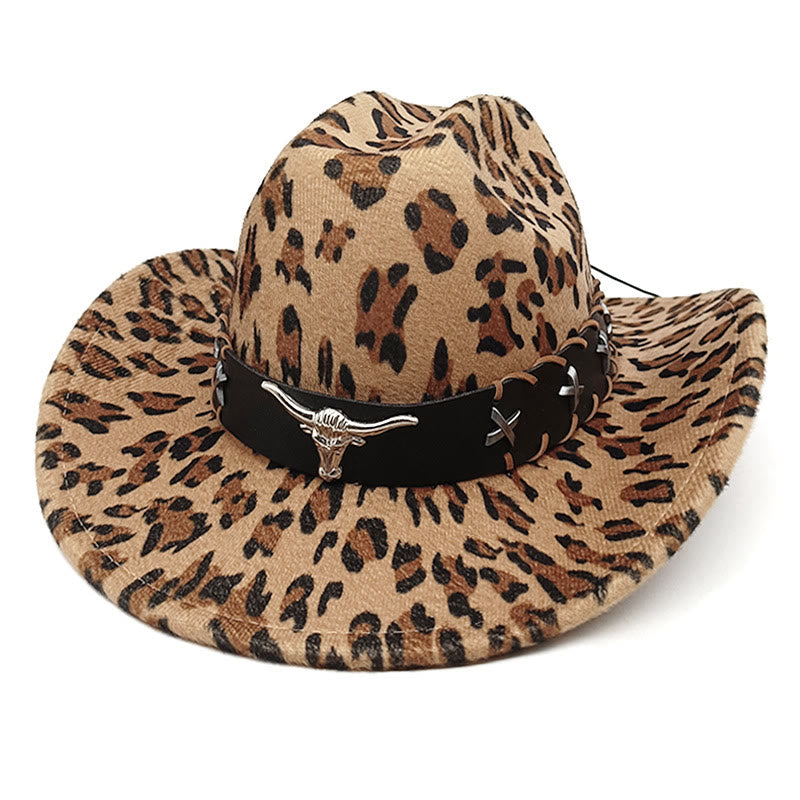 Herren-Cowboyhut mit silbernem, langhörnigem Stiergürtel und Kuhmuster - Stil Nr. 3 - M (22"-22 7/8") - image 6