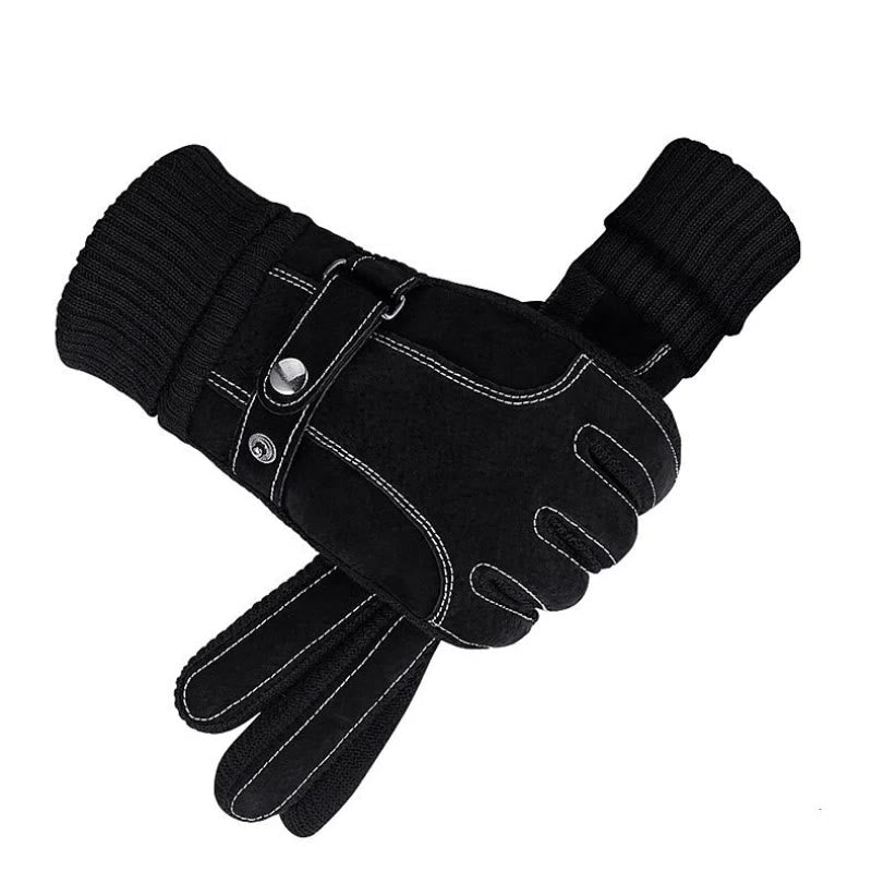 Verstellbare, warme Fleece-Winterhandschuhe für Herren - Schwarz - Einstellbar - image 1