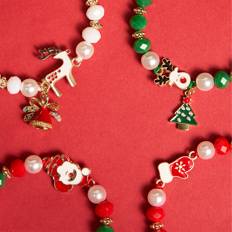 4er-Set bunte Weihnachts-Elch-Armbänder - image 2
