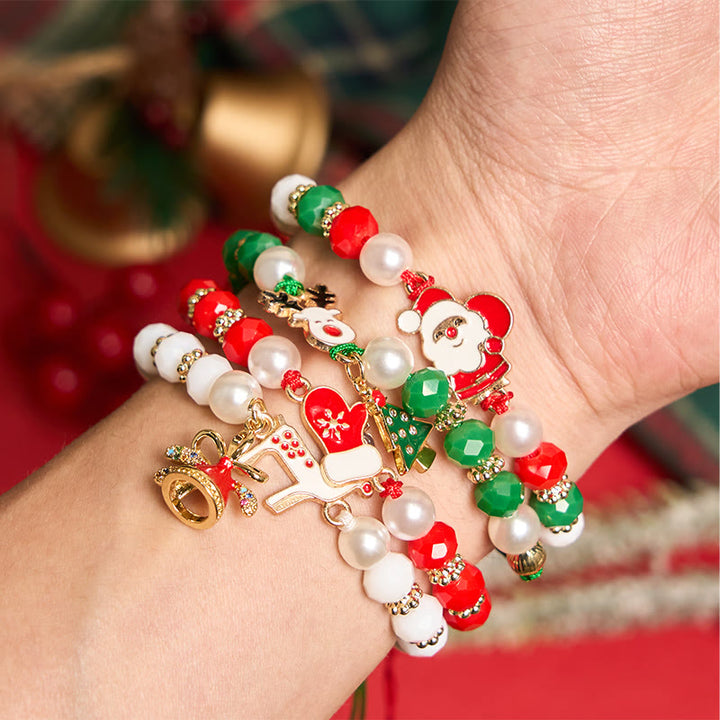 4er-Set bunte Weihnachts-Elch-Armbänder - Weihnachtsarmband - image 1