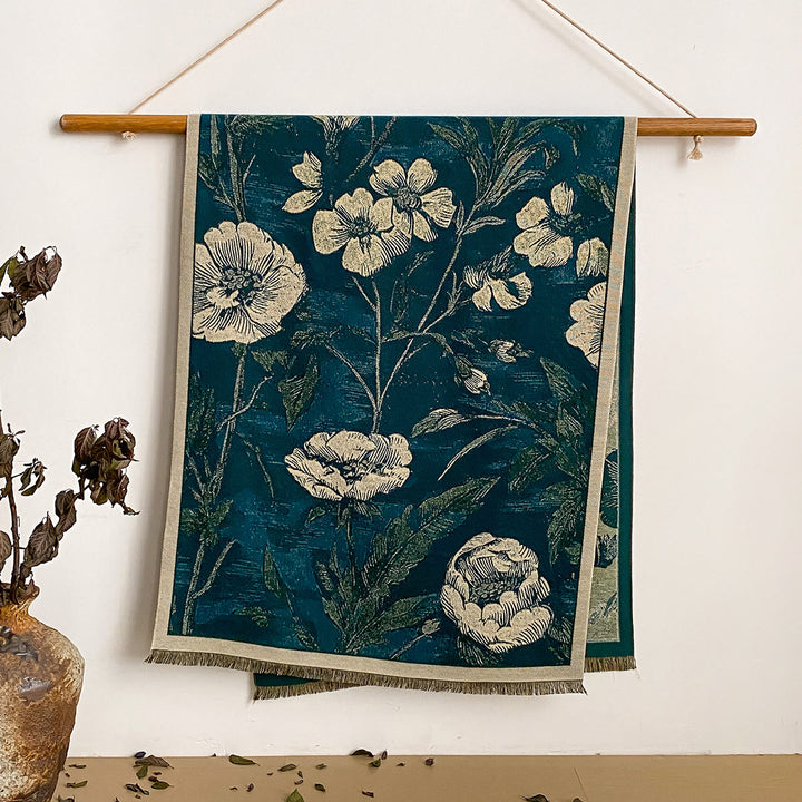 Damen-Schal mit Blumenmuster und Fransen - Stil Nr. 3 - image 3