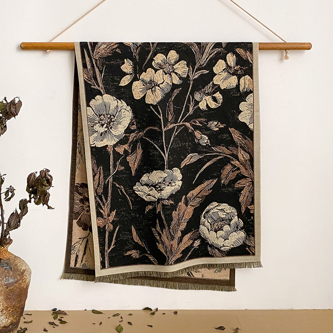 Damen-Schal mit Blumenmuster und Fransen - Stil Nr. 2 - image 2