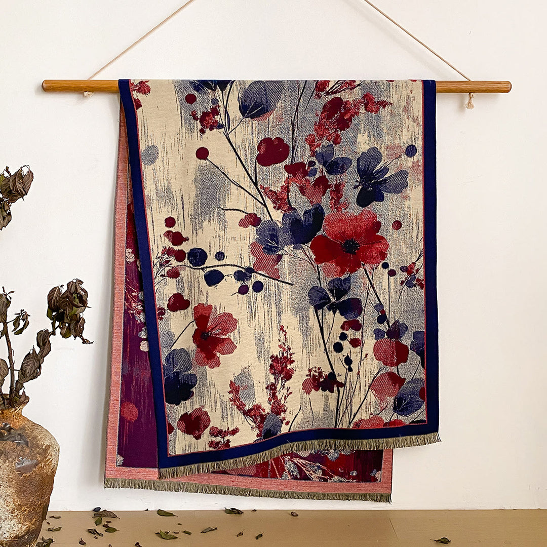 Damen-Schal mit Blumenmuster und Fransen - Stil Nr. 32 - image 32