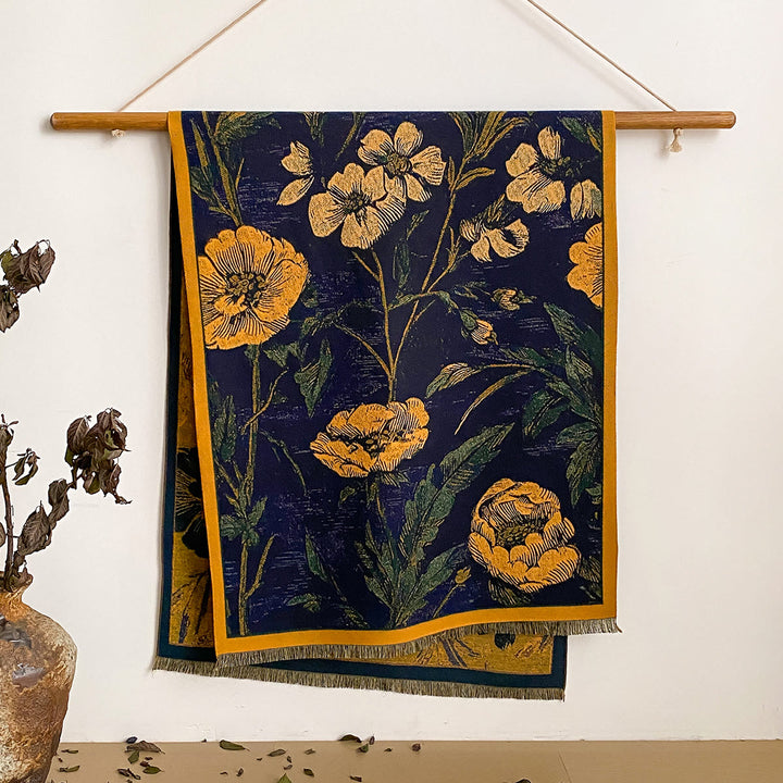 Damen-Schal mit Blumenmuster und Fransen - Stil Nr. 1 - image 1