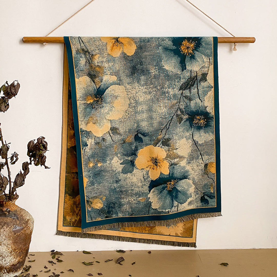 Damen-Schal mit Blumenmuster und Fransen - Stil Nr. 34 - image 34