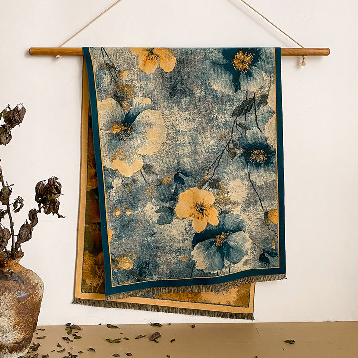 Damen-Schal mit Blumenmuster und Fransen - Stil Nr. 34 - image 34