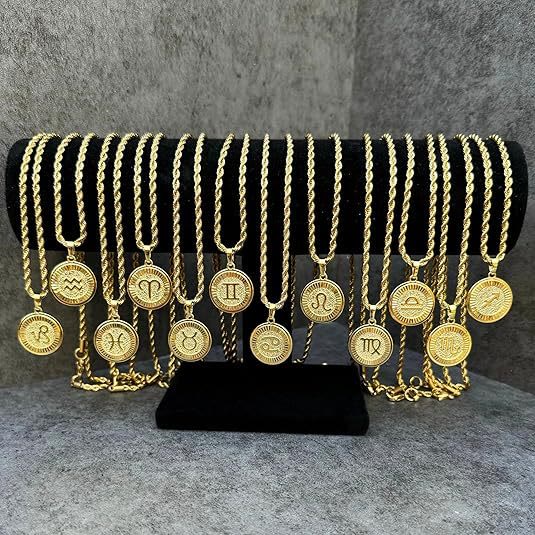 Personalisierte Halskette mit Anhänger in Form einer Münze mit Sternzeichen - image 13