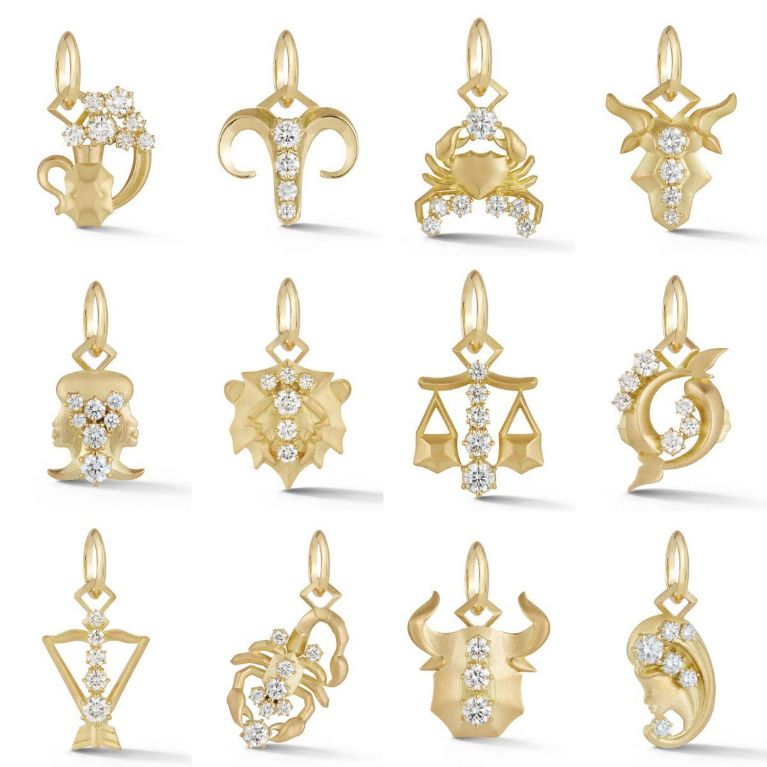 Diamantbesetzte Halskette mit Sternzeichen-Symbol - image 0