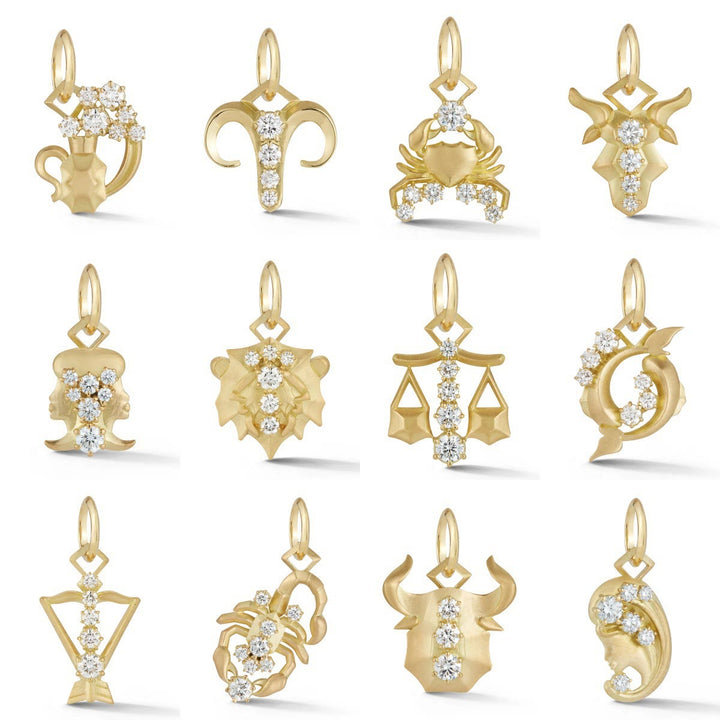 Diamantbesetzte Halskette mit Sternzeichen-Symbol - image 0