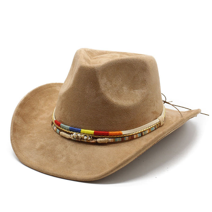 Herren-Cowboyhut mit Perlenbesatz und Wildlederkrempe - Kamel - M (22"-22 7/8") - image 0