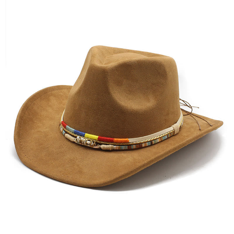 Herren-Cowboyhut mit Perlenbesatz und Wildlederkrempe - Khaki - M (22"-22 7/8") - image 1