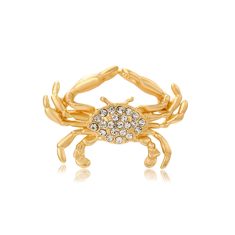 Goldbrosche mit Sternzeichen und Diamanten - Krebs - image 7