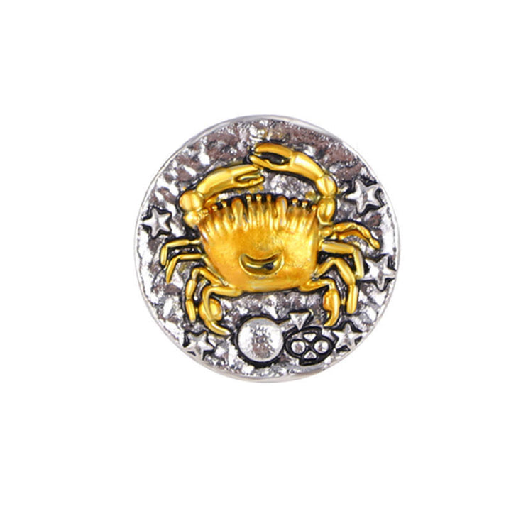 Retro-Sternen-Rundknöpfe aus Legierung mit Sternzeichenmotiv - Krebs - image 5