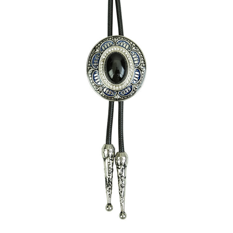 Vintage Bolo-Krawatte aus Onyx und Emaille - Stil Nr. 1 - image 1
