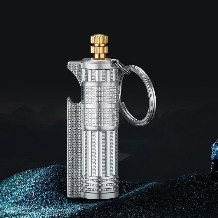 Multifunktionaler Flaschenöffner, Streichholz, nachfüllbares Ölfeuerzeug - Silber - image 13