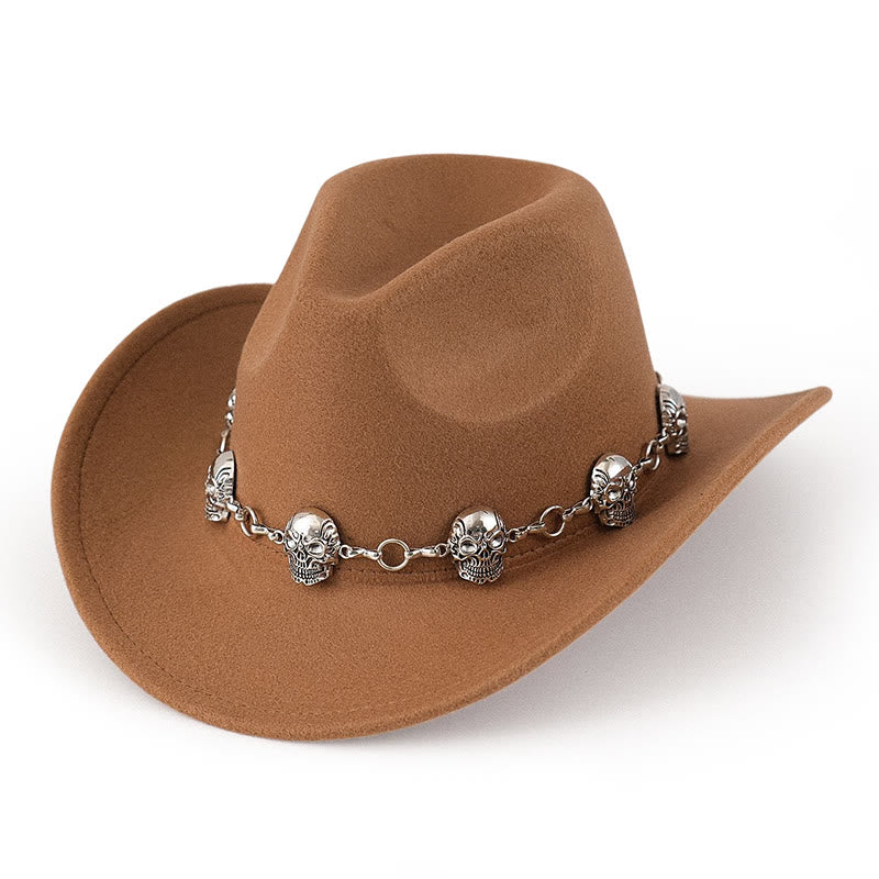 Cowboyhut für Herren mit Totenkopf-Kettenverzierung - Kamel - M (22"-22 7/8") - image 4